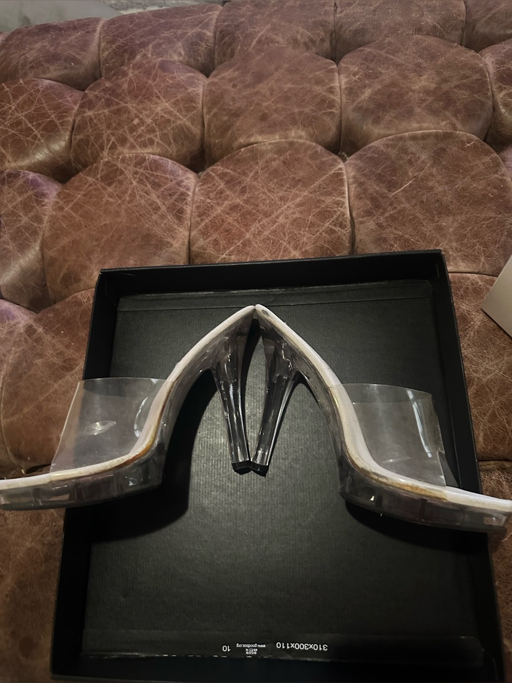 Frederick’s of Hollywood Clear PVC High Heel Mule - Women vintage
